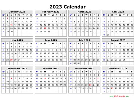 Printable Free Calendar 2023